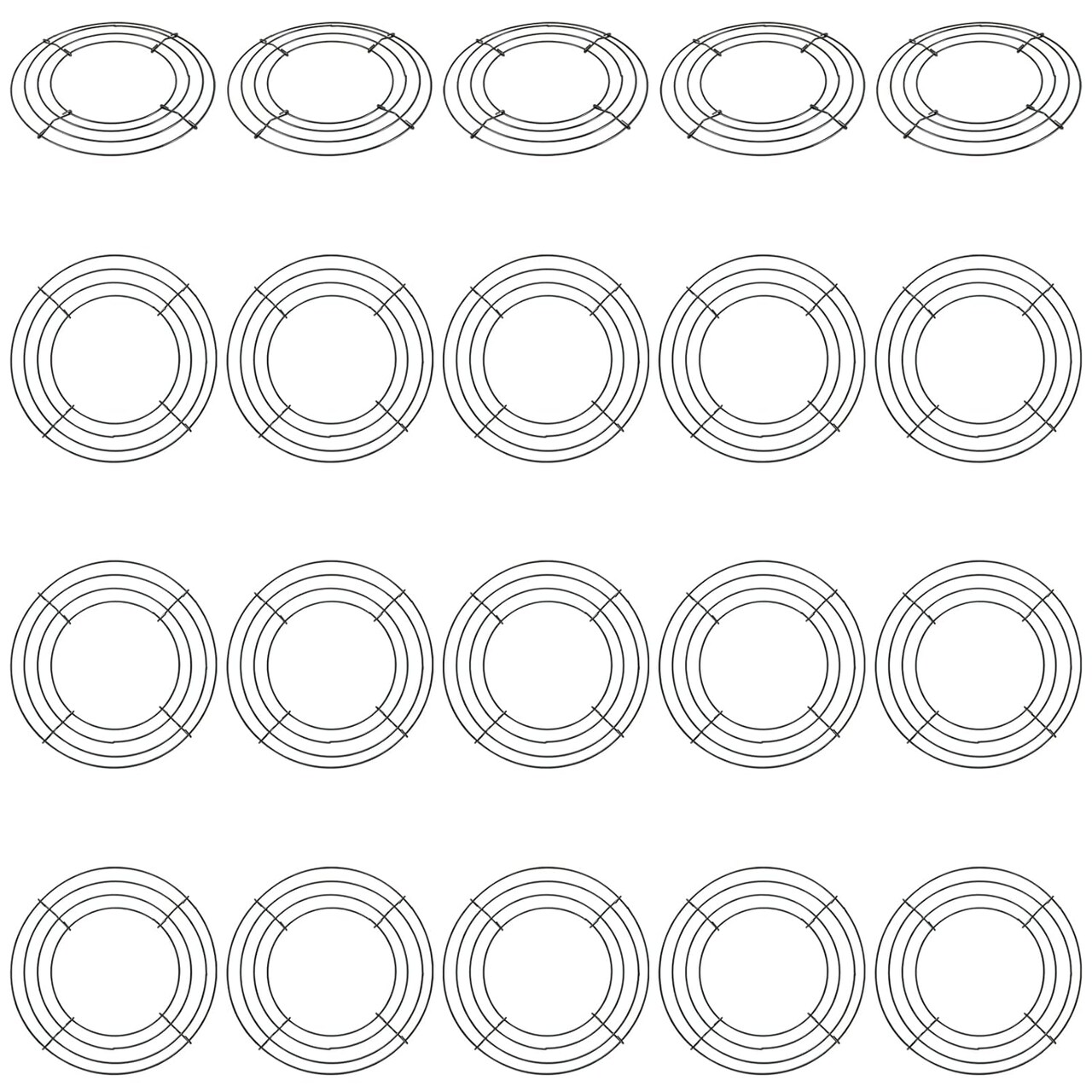 20 Pack 8 Inch Wire Wreath Frame, Round Green Metal Wreath Frame, Floral Crafts Wreath Form for DIY Christmas Wedding Party